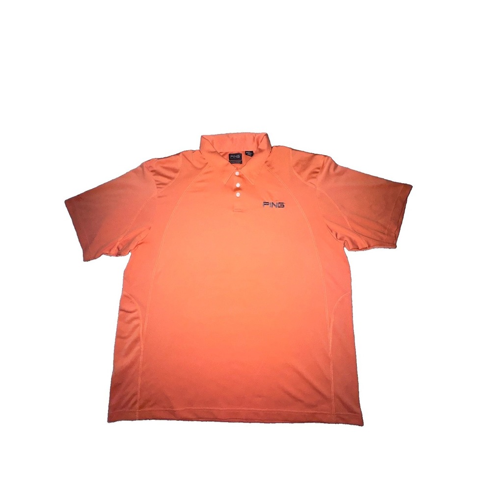 PING Collection Golf Polo Orange Shirt Men's Sz 2XL Dry Fiber Dynamics Stretch